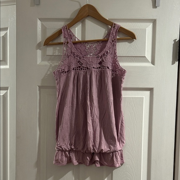 Aqua Lavender Lace Top - Picture 1 of 4